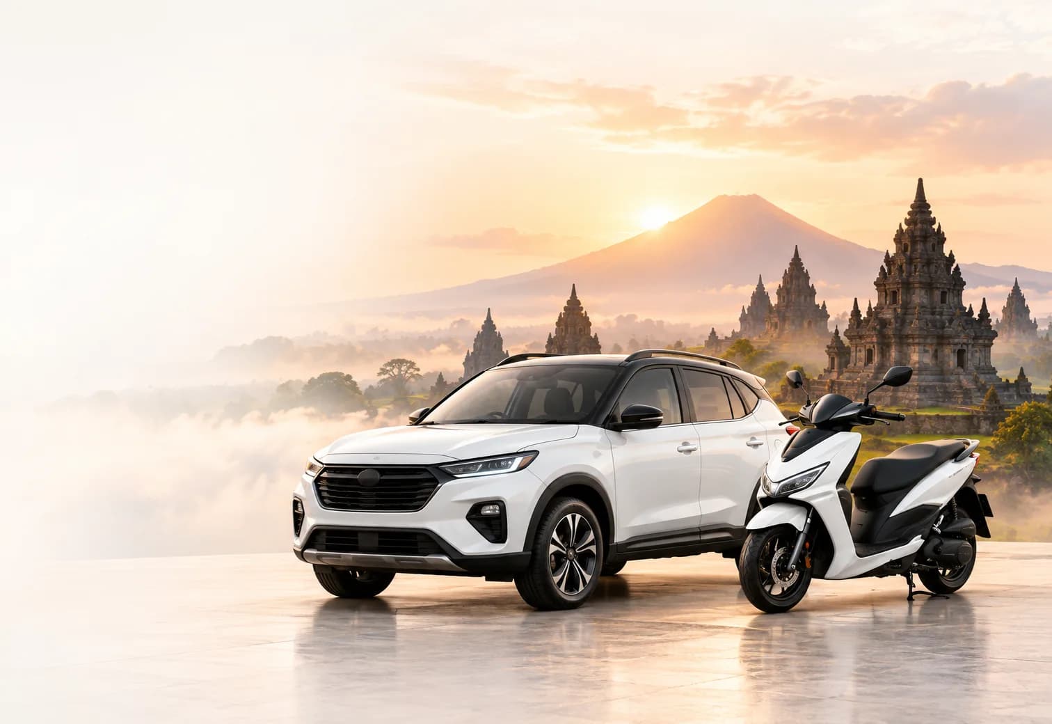 Mobil dan sepeda motor rental siap disewa di Indonesia