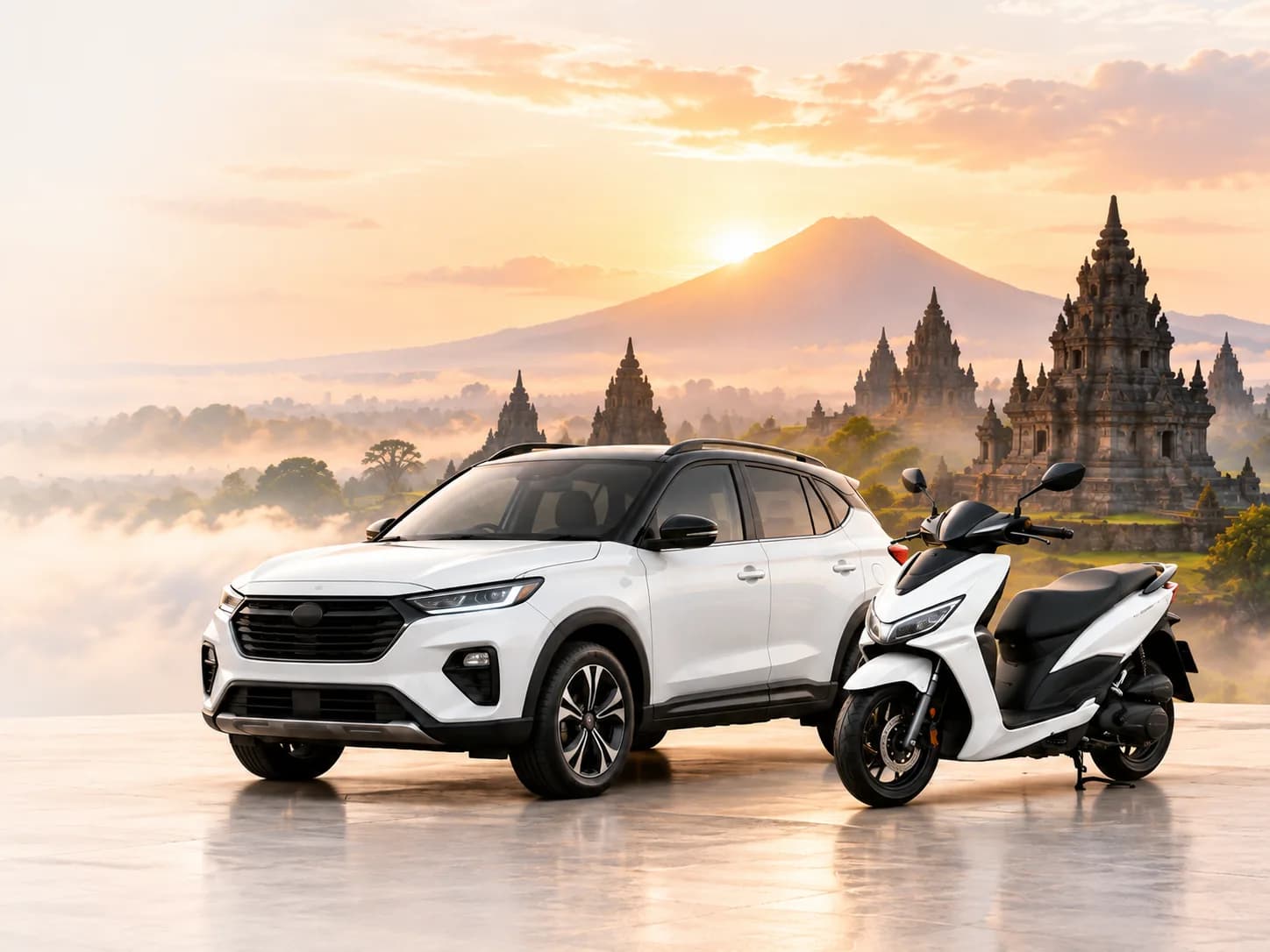 Mobil dan sepeda motor rental siap disewa di Indonesia